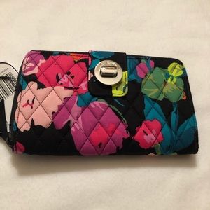 Vera Bradley HiLo Meadow RFID Turnlock Wallet